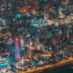 Osaka city view at night